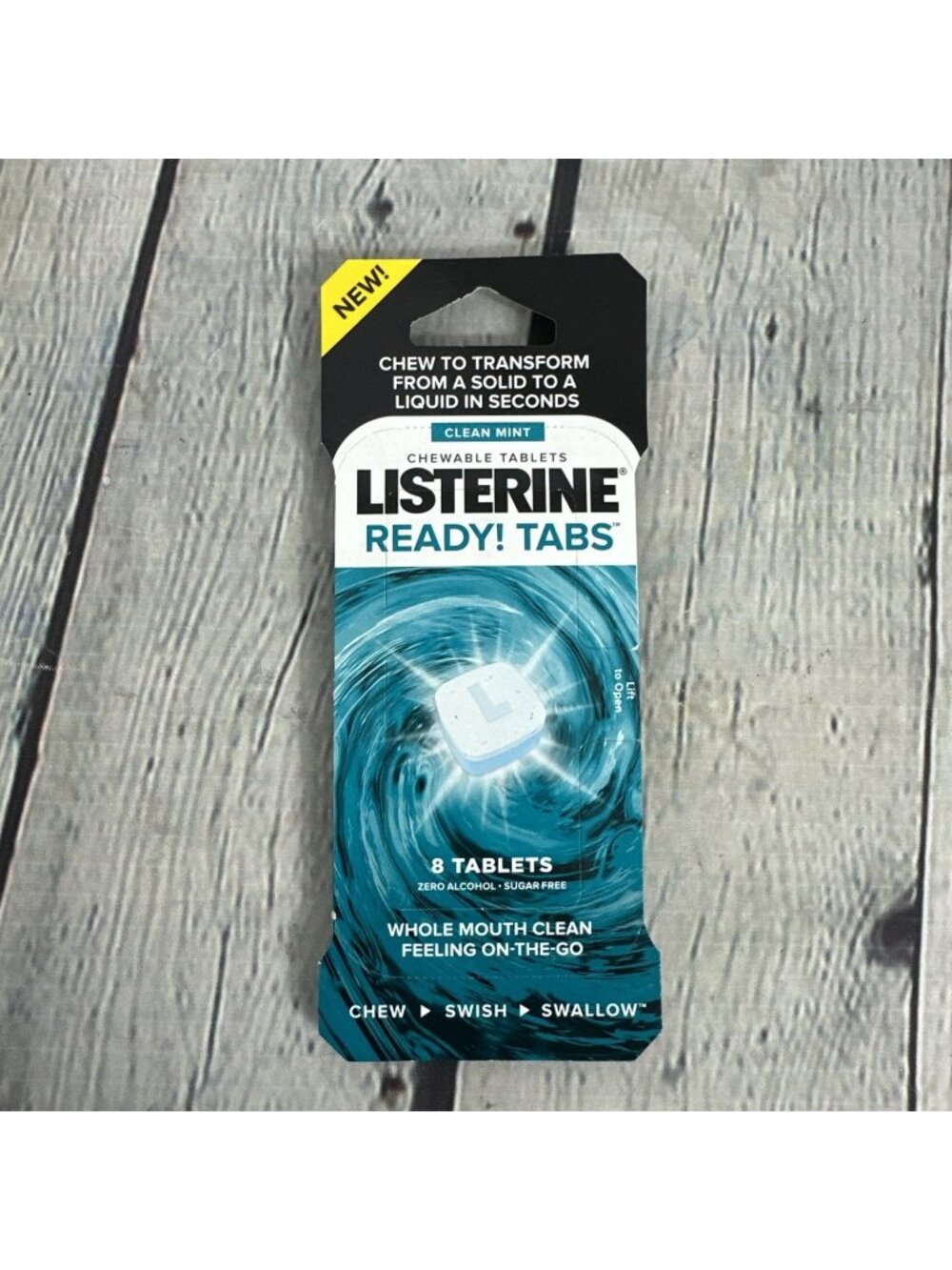 Listerine Ready! Tabs Chewable - Clean Mint - On The Go - 8 Tablets (Pack of 1)